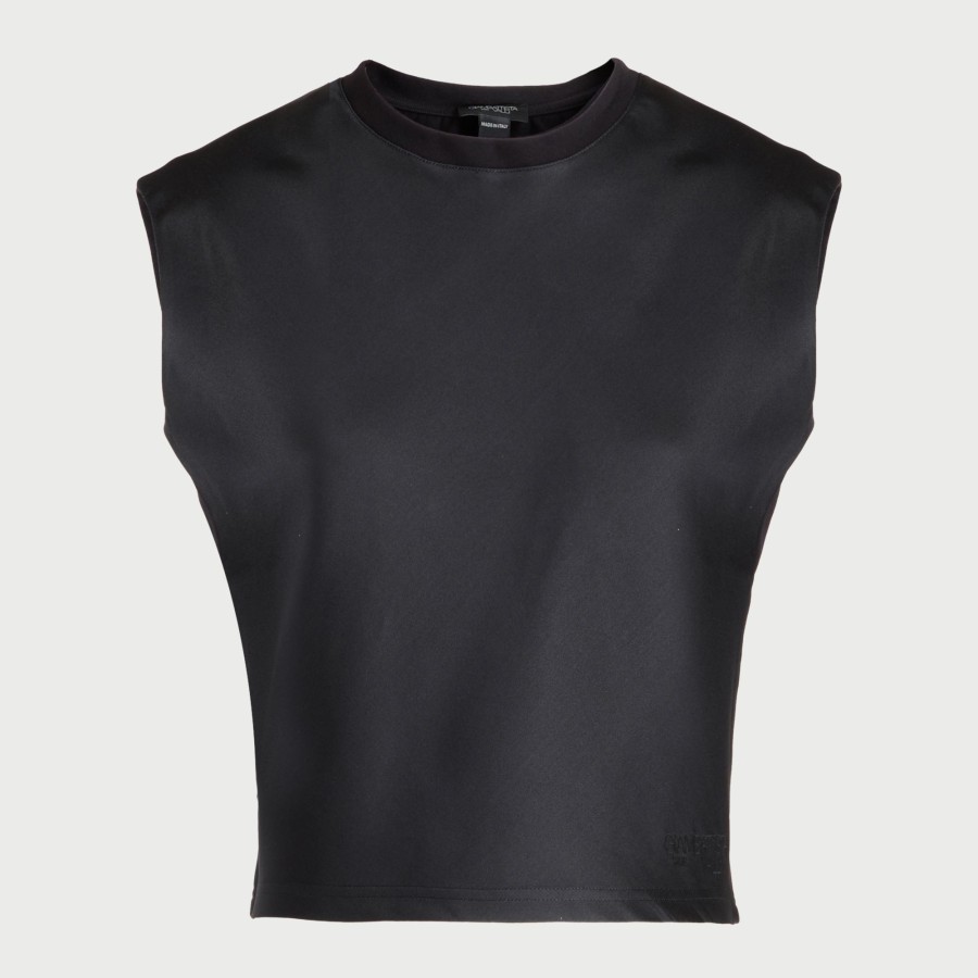 Women Giambattista Valli Tops, Blouses & Knits | Black Satin Duchesse Top