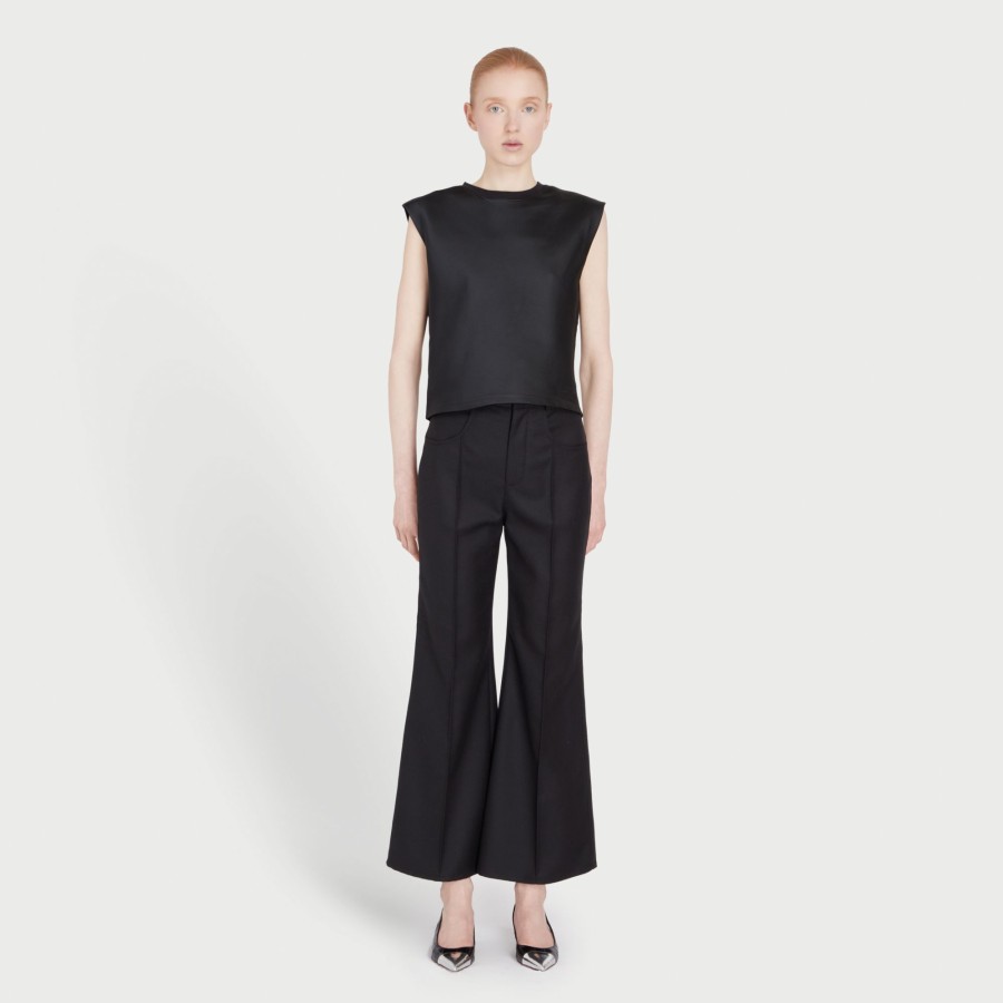 Women Giambattista Valli Tops, Blouses & Knits | Black Satin Duchesse Top